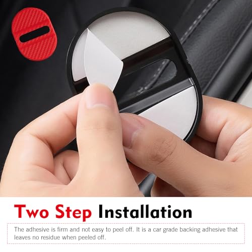 4PCS Car Door Lock Latches Cover, Carbon Fiber Car Door Lock - Product Imagery