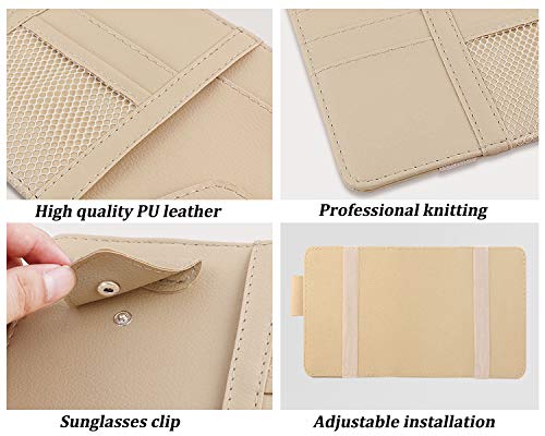 Car Sun Visor Organizer, Auto Car Interior Leather Accessories - Product Imagery