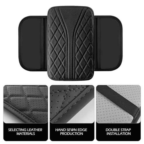 Car Center Console Cover, Leather Vehicle Armrest Protector - Product Imagery