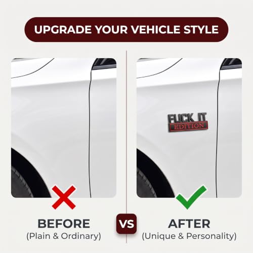 2PCS Fuck IT Edition Emblem, 3D Fuck-IT Edition Emblem Metal Car - Product Imagery