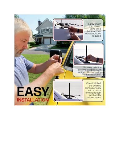 Votex Universal 6 3/4" Short Car Rubber Black Antenna Kit for - Product Imagery