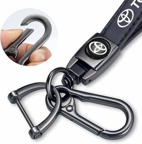 leather car keychain set for Toyota Corolla, RAV4, Highlander - Product Imagery
