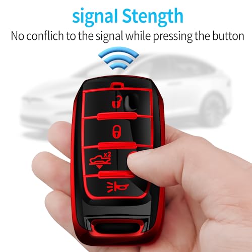Tukellen for Dodge Key Fob Cover Soft TPU Full Protection Key - Product Imagery