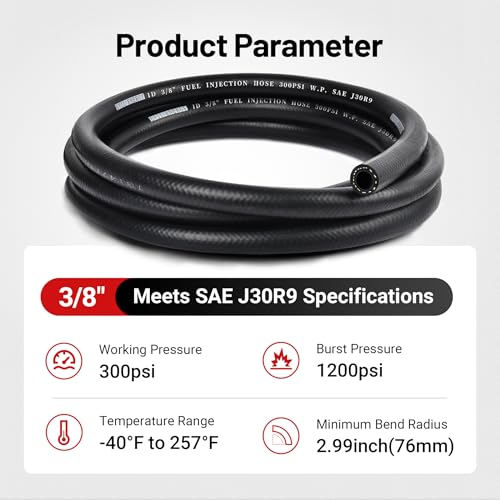 EVIL ENERGY 3/8" Fuel Line Hose 5FT Fuel Injection Hose - Product Imagery