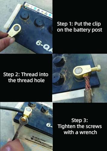 Heavy Duty Pure Copper Battery Terminal Connectors Kit, 1 Pair - Product Imagery