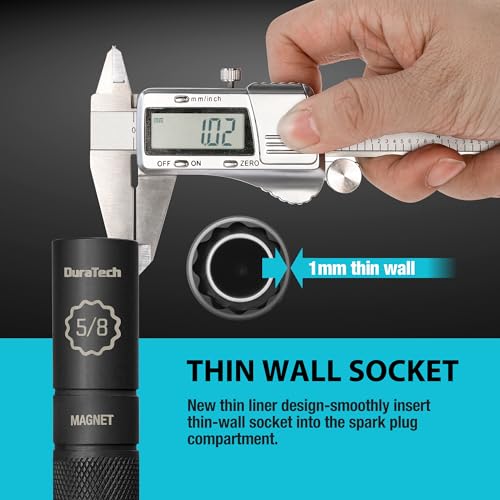 DURATECH 5/8" Swivel Magnetic Spark Plug Socket with Enhanced - Product Imagery