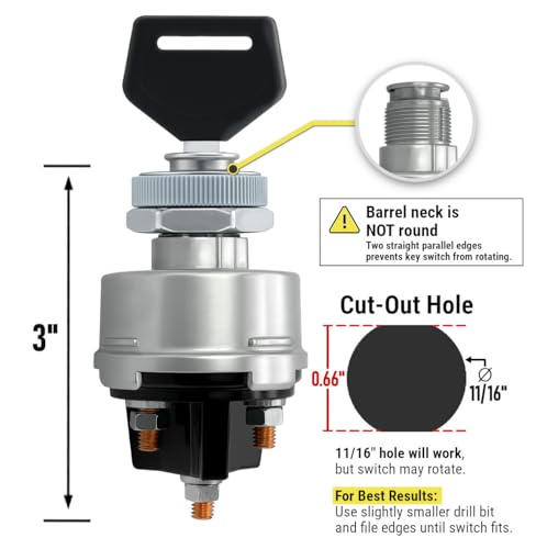 MGI SpeedWare 4-Position Universal Ignition Key Switch - Product Imagery