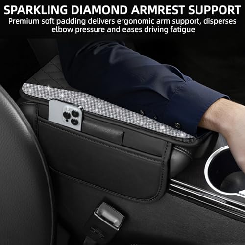 NBTEPEM Bling Car Center Console Cover, Leather Middle Console - Product Imagery