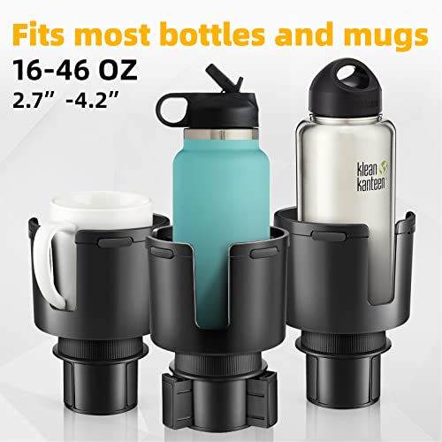 TYKOR Car Cup Holder Expander with Adjustable Base, Fits Bottles - Product Imagery