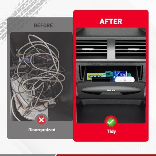 RED WOLF Car Radio Stereo Single Din Storage Box Dash Trim CD - Product Imagery