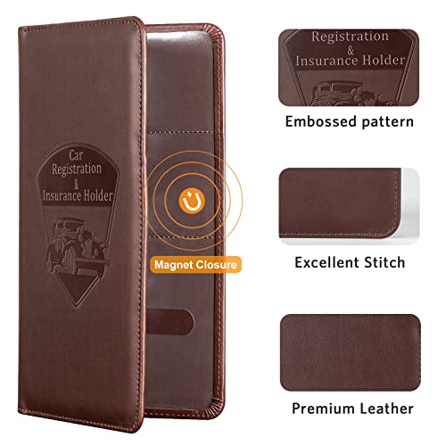 CoBak Premium Faux Leather Car Document Holder with Magnetic - Product Imagery