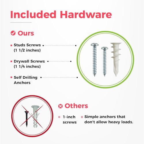 TIDYME Garage Tool Organizer Wall Mount, 48", 3 Racks 6 Hooks, - Product Imagery