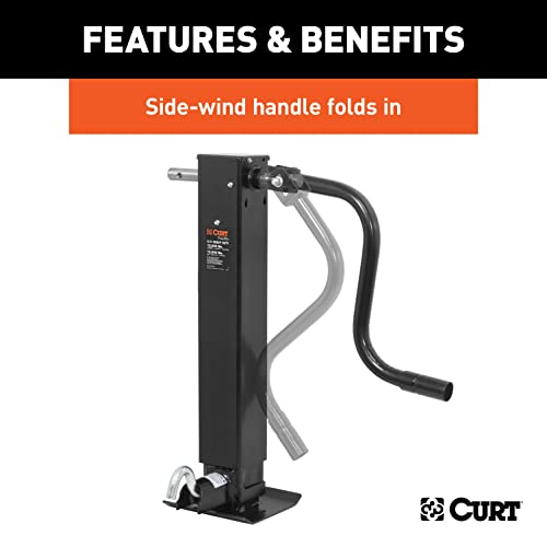 Curt 28512 Side Wind Heavy Duty Square Jack - Product Imagery