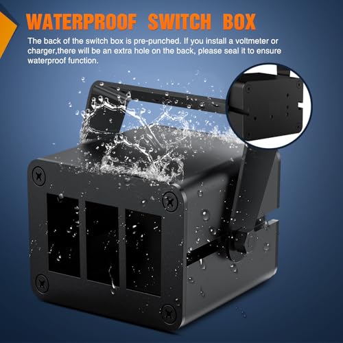 Nilight 3 Gang Rocker Switch Box Detachable Housing 3 Holes - Product Imagery