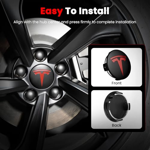 4 Pack Car Wheel Center Hub Cap Kit with 22 Lug Nut Covers - Product Imagery
