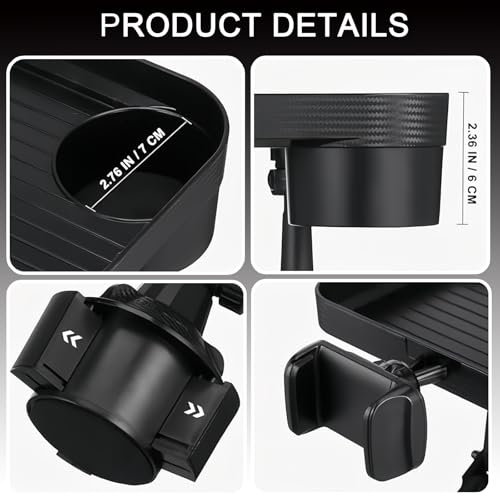 Vehicle-Mounted Multifunctional Water Cup Holder Tray Black - Product Imagery