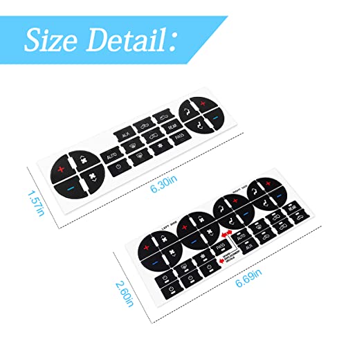 AC Dash Button Sticker Repair Kit, 2PCS 19 Buttons and 2PCS 31 - Product Imagery
