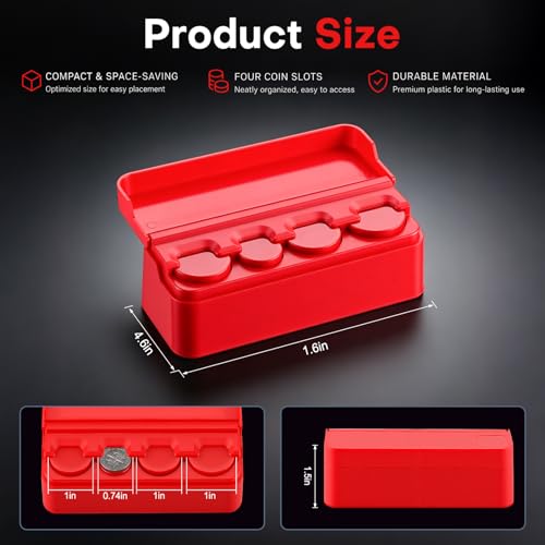 SINGARO Coin Holder for Car, Coin Change Organizer Compatible - Product Imagery