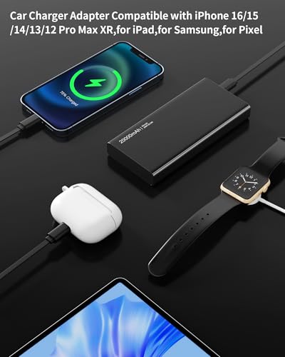Retractable Car Charger,4 in 1 Fast Charging Car Charger with - Product Imagery
