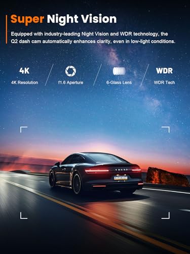 galphi 4K Dash Cam Front, 5GHz WiFi, 32GB Card Included, Mini - Product Imagery