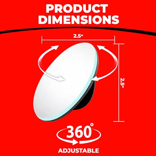 Car Blind Spot Mirror Round 2.5" - HD Glass Frameless Convex - Product Imagery