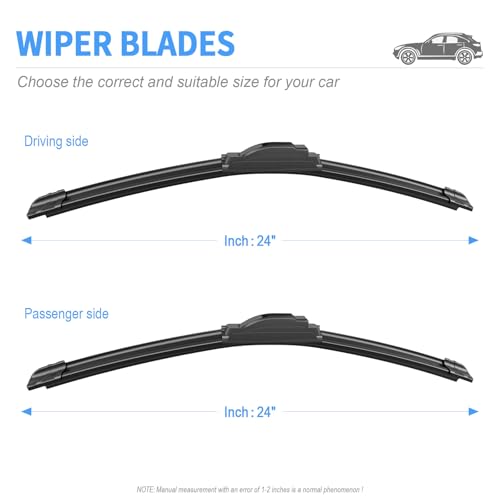 24"+24" Silicone Wiper Blades Replacement For Dodge Ram 1500 - Product Imagery