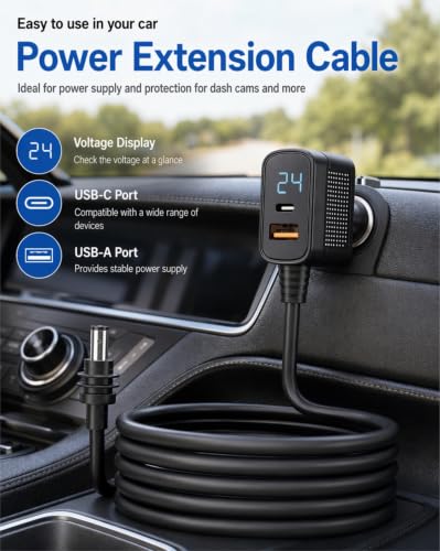Starlink Mini Car Charger DC Power Cable Adapter 12V 24V - Product Imagery