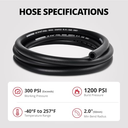 EVIL ENERGY 3/16 Fuel Hose Line Push Lock NBR Rubber SAE 30R7 - Product Imagery