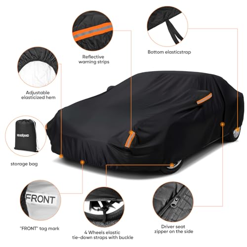 NEVERLAND Sedan Car Cover Waterproof All Weather 196''L x 72''W - Product Imagery