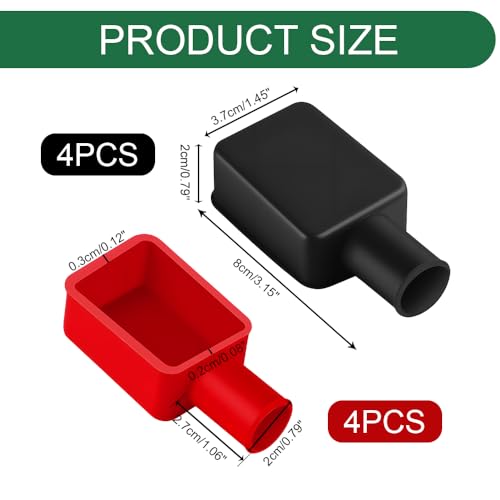 8PCS Battery Terminal Cover, Battery Terminal Protector, Rubber - Product Imagery