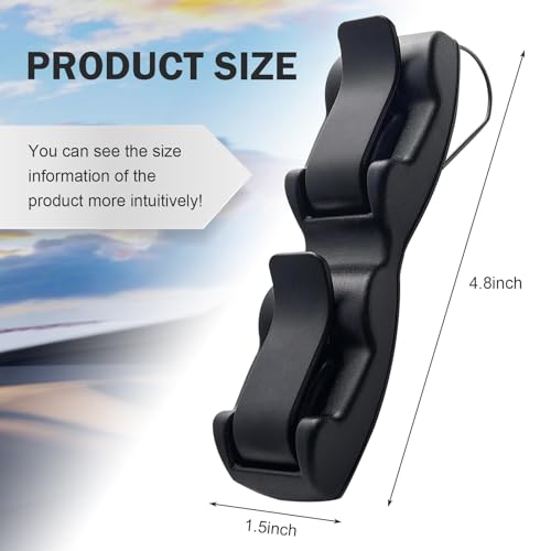 Sunglass Holder for Car Visor Clip, 2-in-1 One-handed Sunglass - Product Imagery