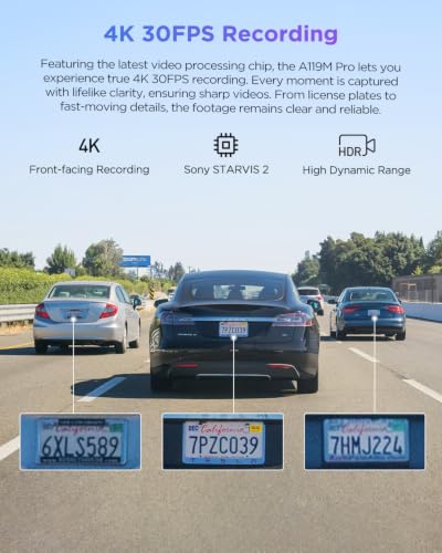 VIOFO A119M Pro 4K HDR Mini Dash Cam, STARVIS 2 IMX678 Sensor, - Product Imagery