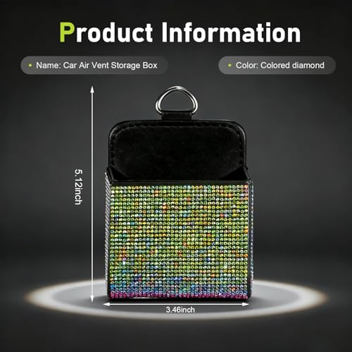 WZP Car Air Vent Storage Organizer, Bling Rhinestone Auto Air - Product Imagery