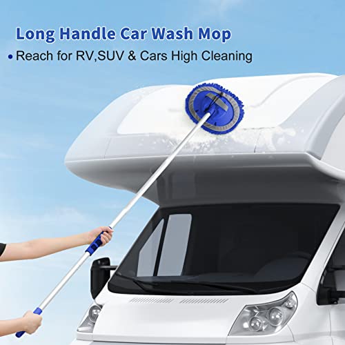 Wontolf 62'' Car Wash Brush Kit with Long Handle, Chenille - Product Imagery