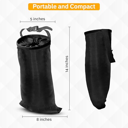 EcoNour 2 Pack Car Trash Bag | Washable Back Seat Hanging Bag - Product Imagery