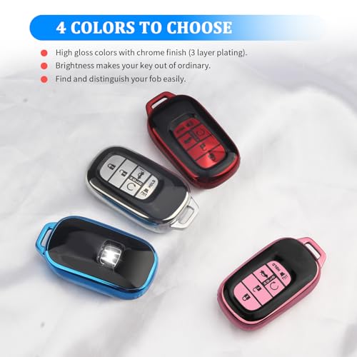QBUC for Honda Key fob Cover(red, 5 Buttons), Soft TPU - Product Imagery