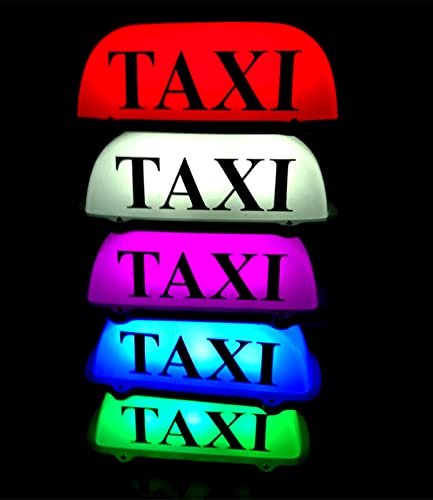 1PC White Shell 12V LED Magnetic Taxi Light Waterproof LED Roof - Product Imagery
