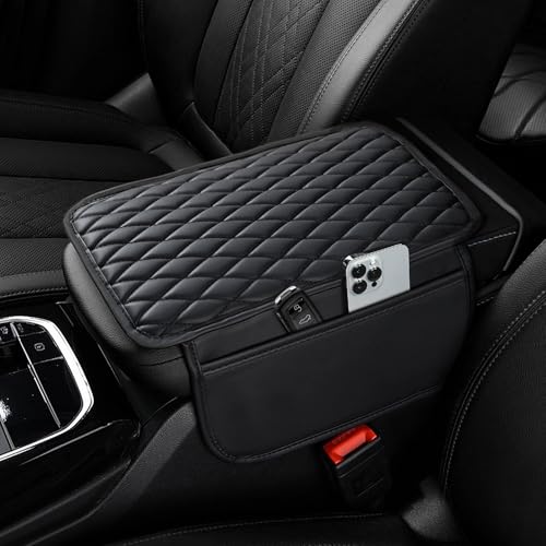 Ouzorp Car Center Console Cover, Upgraded Microfiber Leather Car - Product Imagery