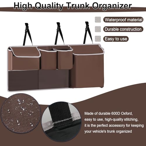 UYYE Trunk Hanging Organizer, Backseat Storage Bag, Collapsible - Product Imagery