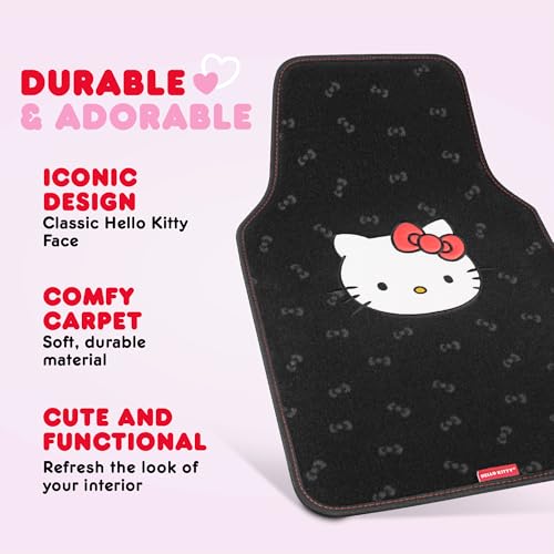 Hello Kitty Carpet Car Floor Mats - Universal Fit for Cars, SUVs - Product Imagery