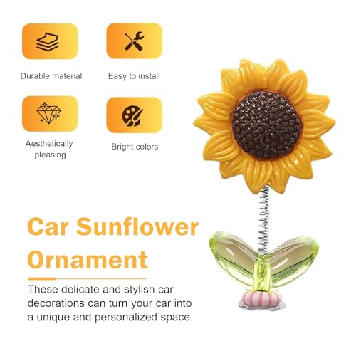 10 PCS Shaking Sunflower Ornaments, Cute Shaking Head Sunflower - Product Imagery