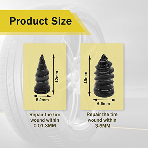60PCS Tire Repair Rubber Nail, Vacuum Tire Repair Kits Spiral - Product Imagery