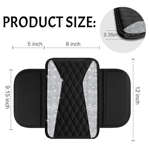 NBTEPEM Bling Car Center Console Cover, Leather Middle Console - Product Imagery