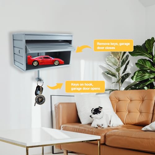 2pcs Car Garage Key Holder for Wall Small Mini Garage with - Product Imagery