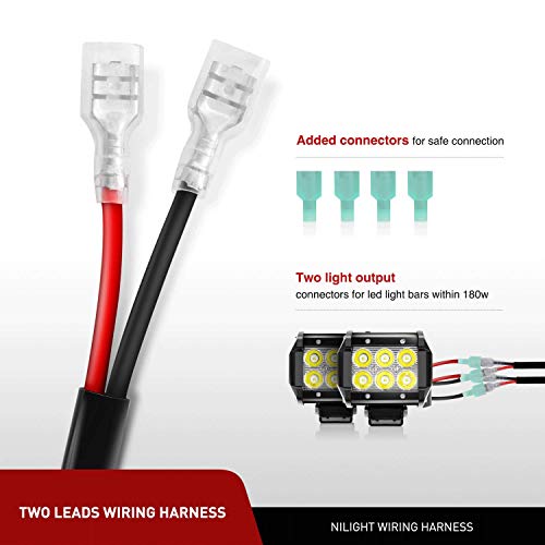 Nilight 2Pcs 18w Spot LED Work Lights LED Pods Fog Lights Off - Product Imagery