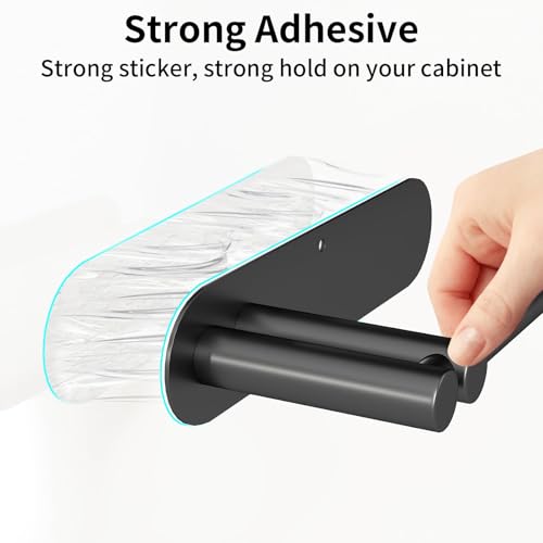 STWWO Paper Towel Holder Under Cabinet, Adhesive or Wall - Product Imagery