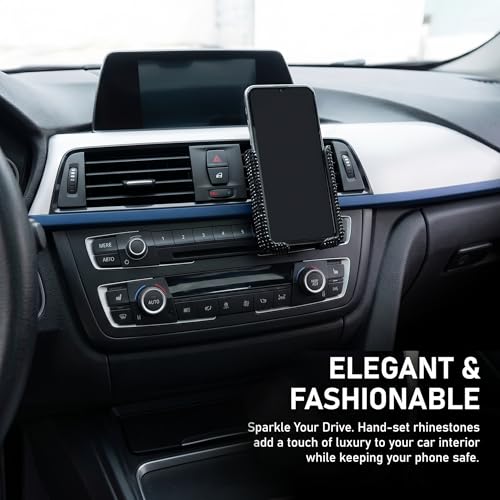 Bling Car Phone Holder, Rhinestone Decoration Air Vent Mount for - Product Imagery