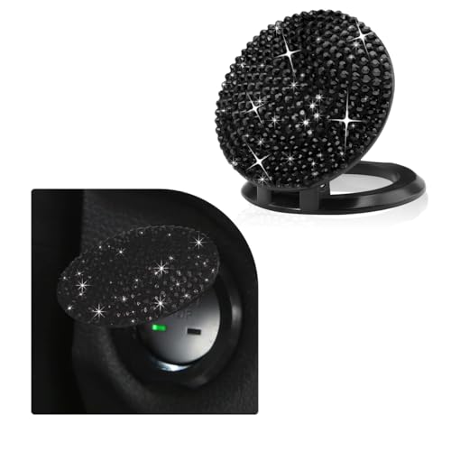 povtii Car Start Stop Button Cover, Anti-Scratch Bling Push - Product Imagery