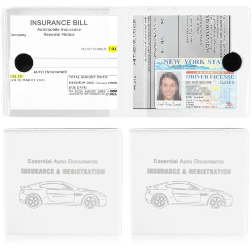UYYE Car Registration & Insurance Card Holder, 2-Pack - White, - Product Imagery