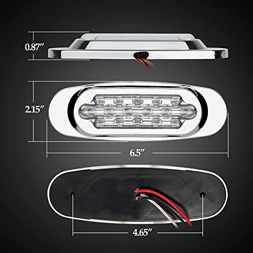 Partsam 10Pcs 6.5 Inch Clear Lens Amber Led Oval Marker Light 16 - Product Imagery